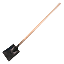 Square Point Shovel with Long Wood Handle