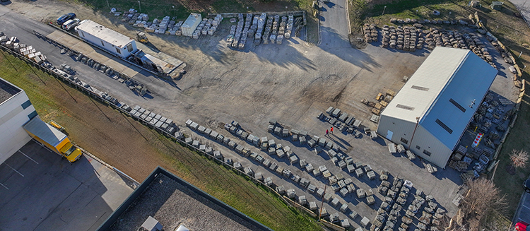 Aerial Photo of Quarry Connection stoneyard in Elkridge, MD