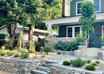 Colonial thin wall installed in front of house