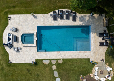 aerial view of Philly travertine pool