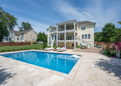 walnut travertine pool view angled