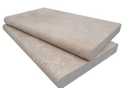 Ivory Travertine tumbled bullnose coping