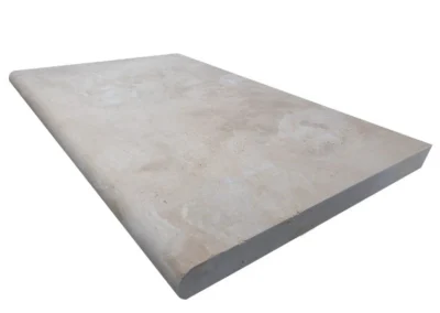 Ivory Travertine tumbled bullnose coping