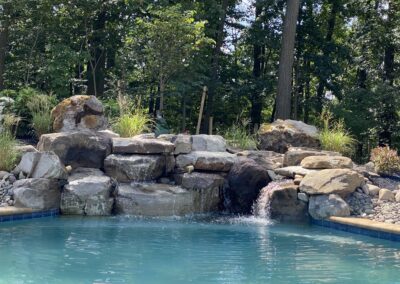 PA Boulder installed near pool