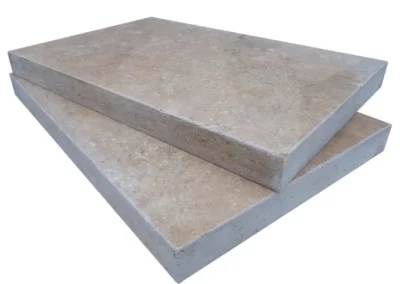 Philly Travertine tumbled ease edge coping